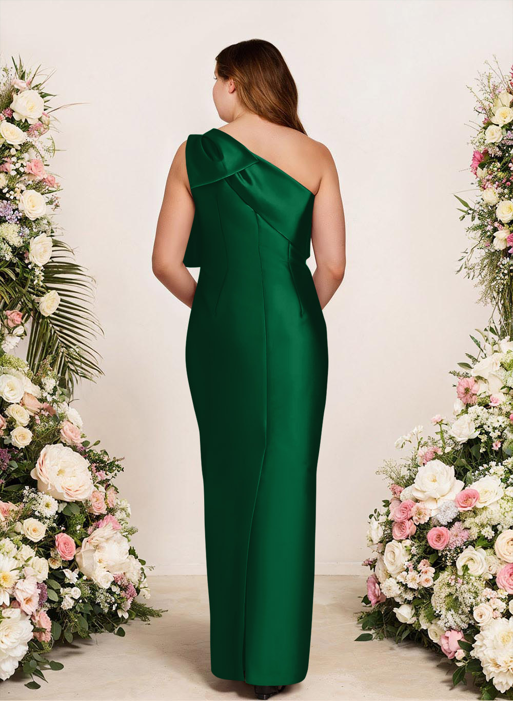 Sheath/Column One-Shoulder Satin Bridesmaid Dresses With Bow(s), product image 232