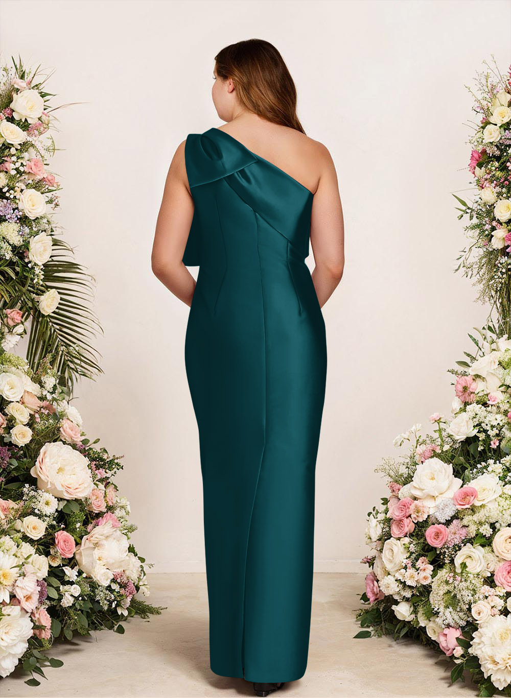 Sheath/Column One-Shoulder Satin Bridesmaid Dresses With Bow(s), product image 226