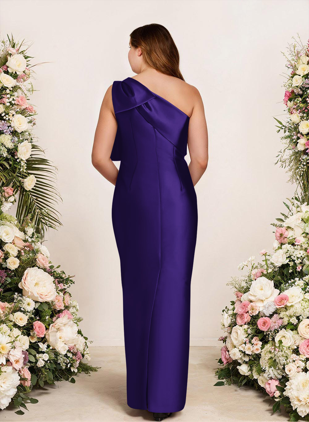 Sheath/Column One-Shoulder Satin Bridesmaid Dresses With Bow(s), product image 198