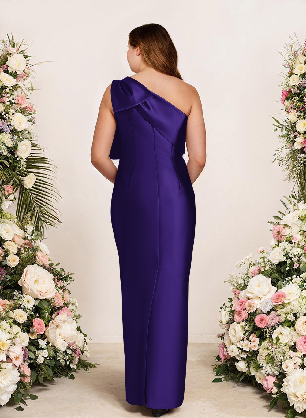 Sheath/Column One-Shoulder Satin Bridesmaid Dresses With Bow(s), product image 198