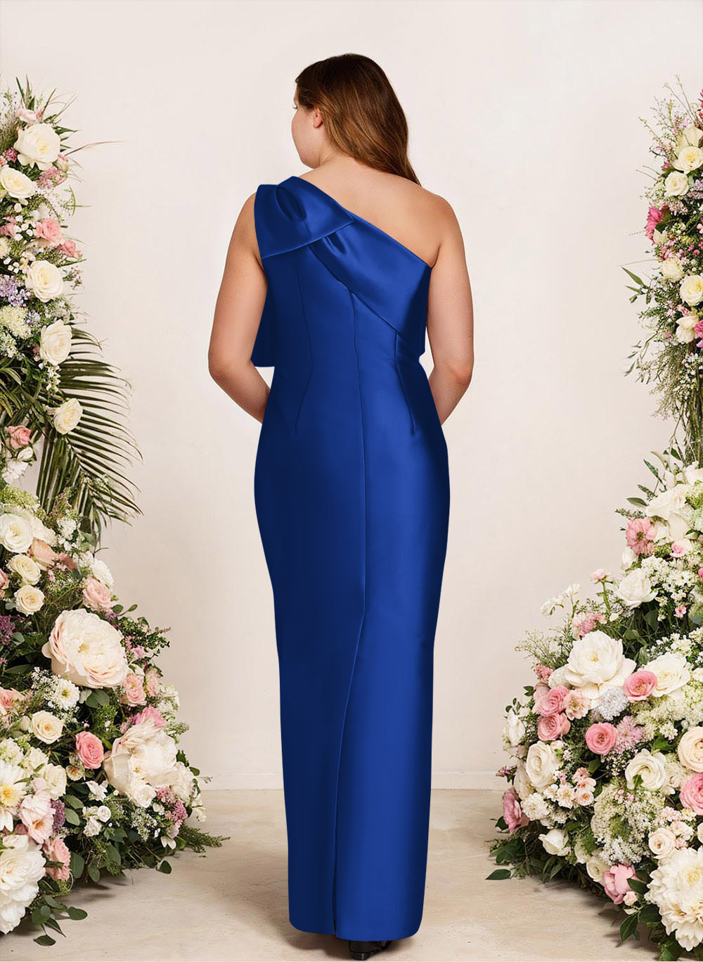 Sheath/Column One-Shoulder Satin Bridesmaid Dresses With Bow(s), product image 148