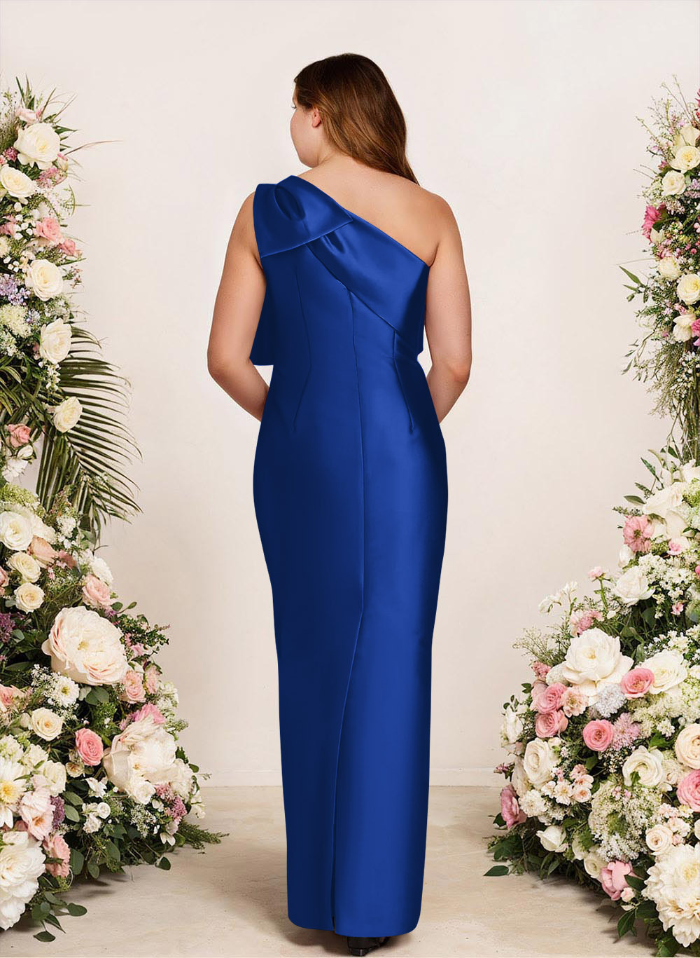 Sheath/Column One-Shoulder Satin Bridesmaid Dresses With Bow(s), product image 148