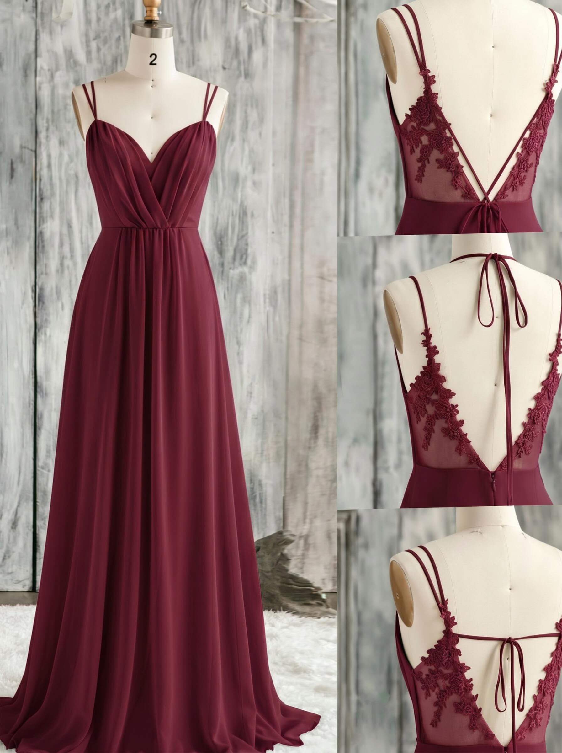 Lace Spaghetti Straps Convertible Bridesmaid Dresses (3 Styles To Wear), product image 43