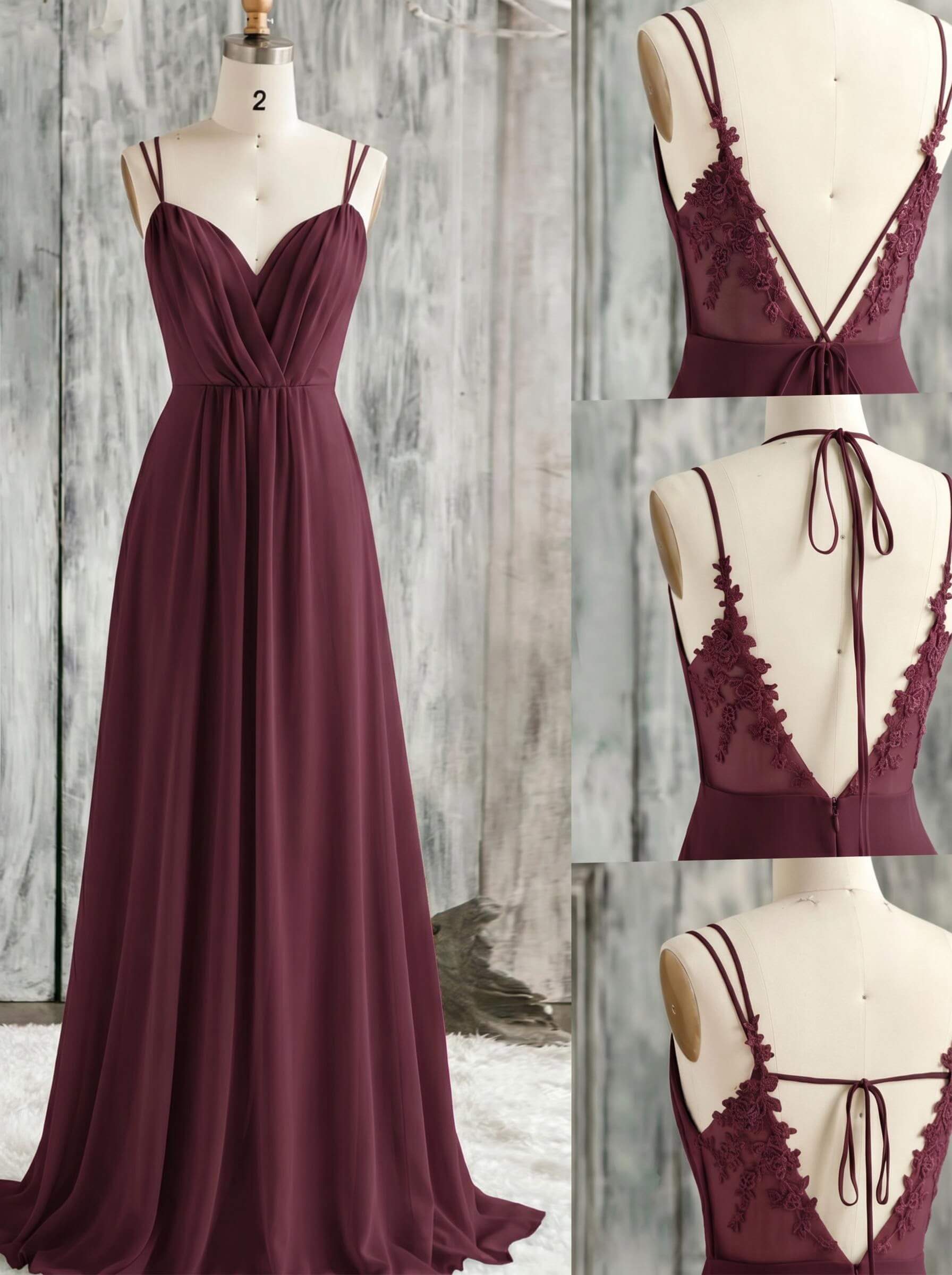 Lace Spaghetti Straps Convertible Bridesmaid Dresses (3 Styles To Wear), product image 40