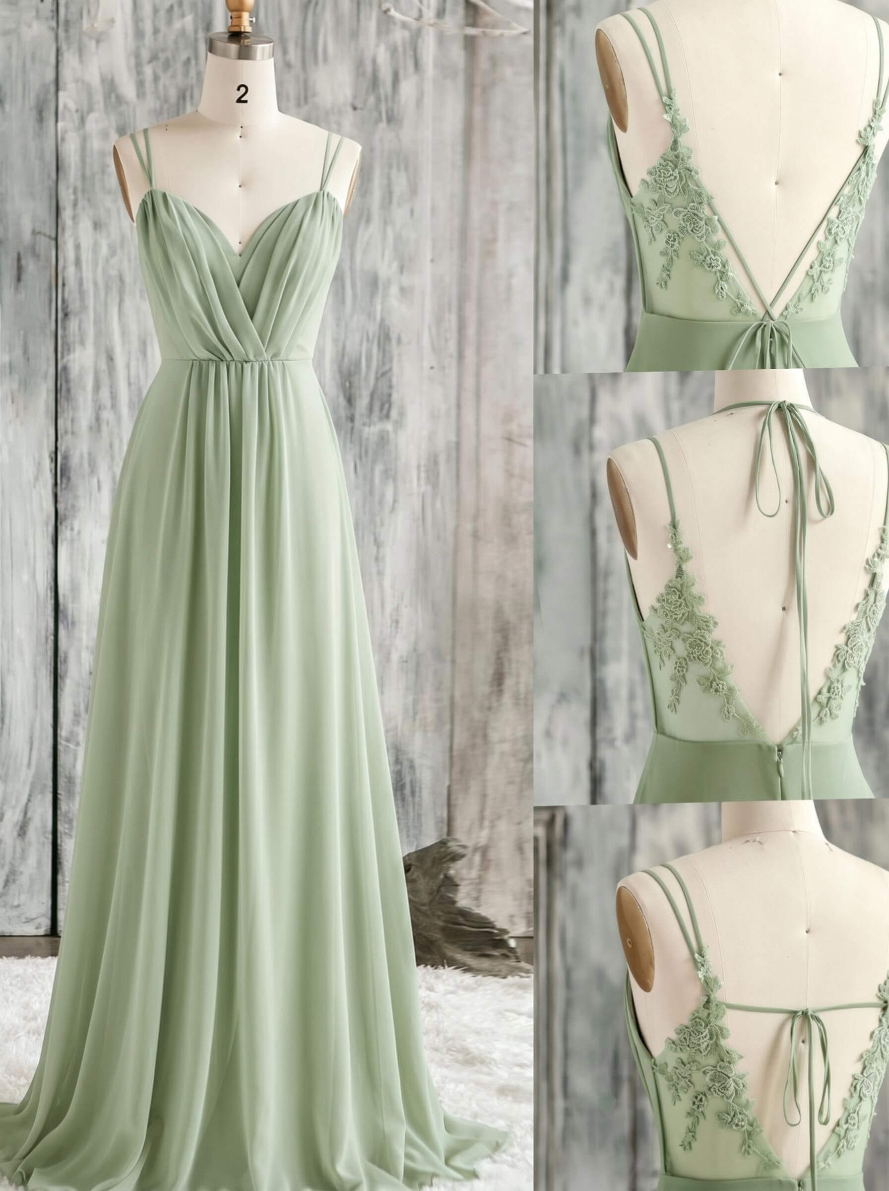 Lace Spaghetti Straps Convertible Bridesmaid Dresses (3 Styles To Wear), product image 133