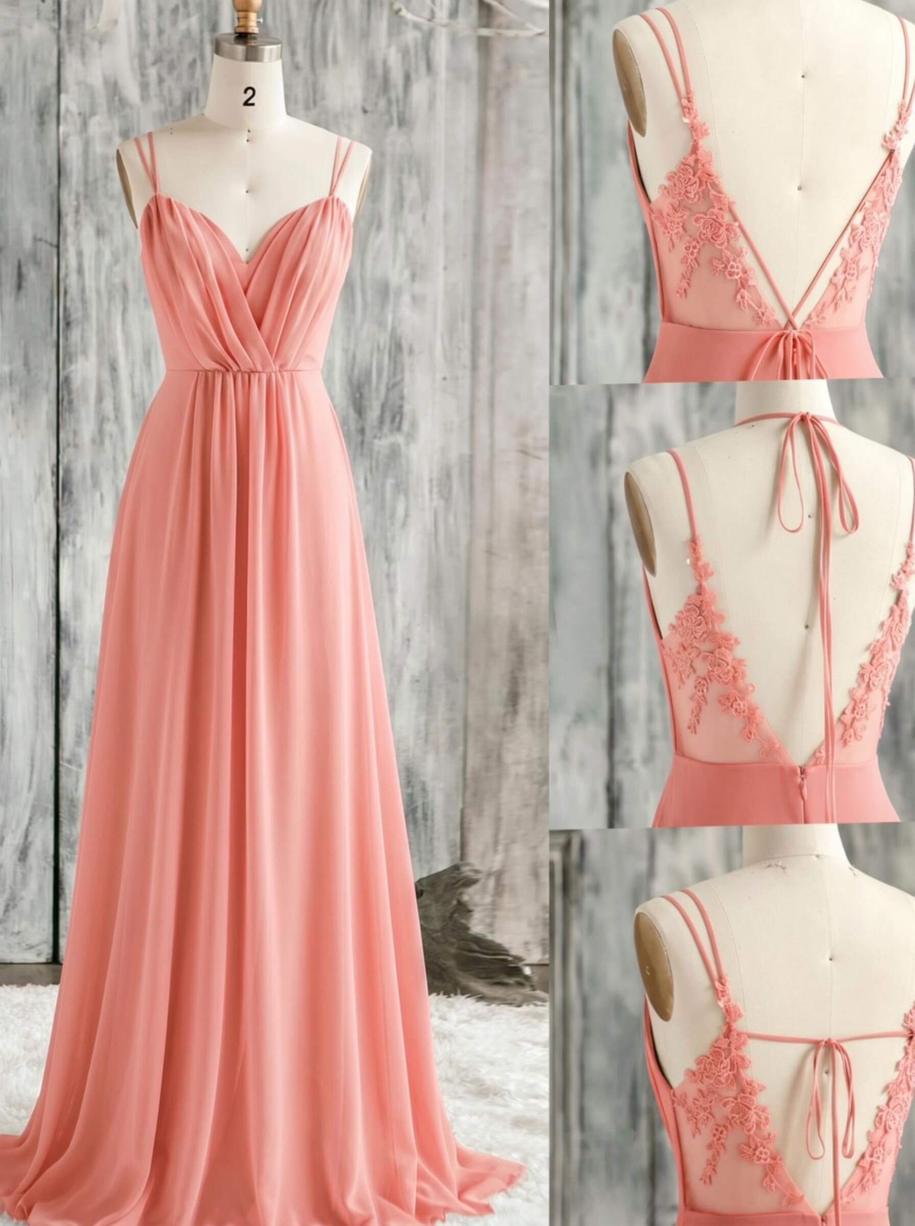 Lace Spaghetti Straps Convertible Bridesmaid Dresses (3 Styles To Wear), product image 73