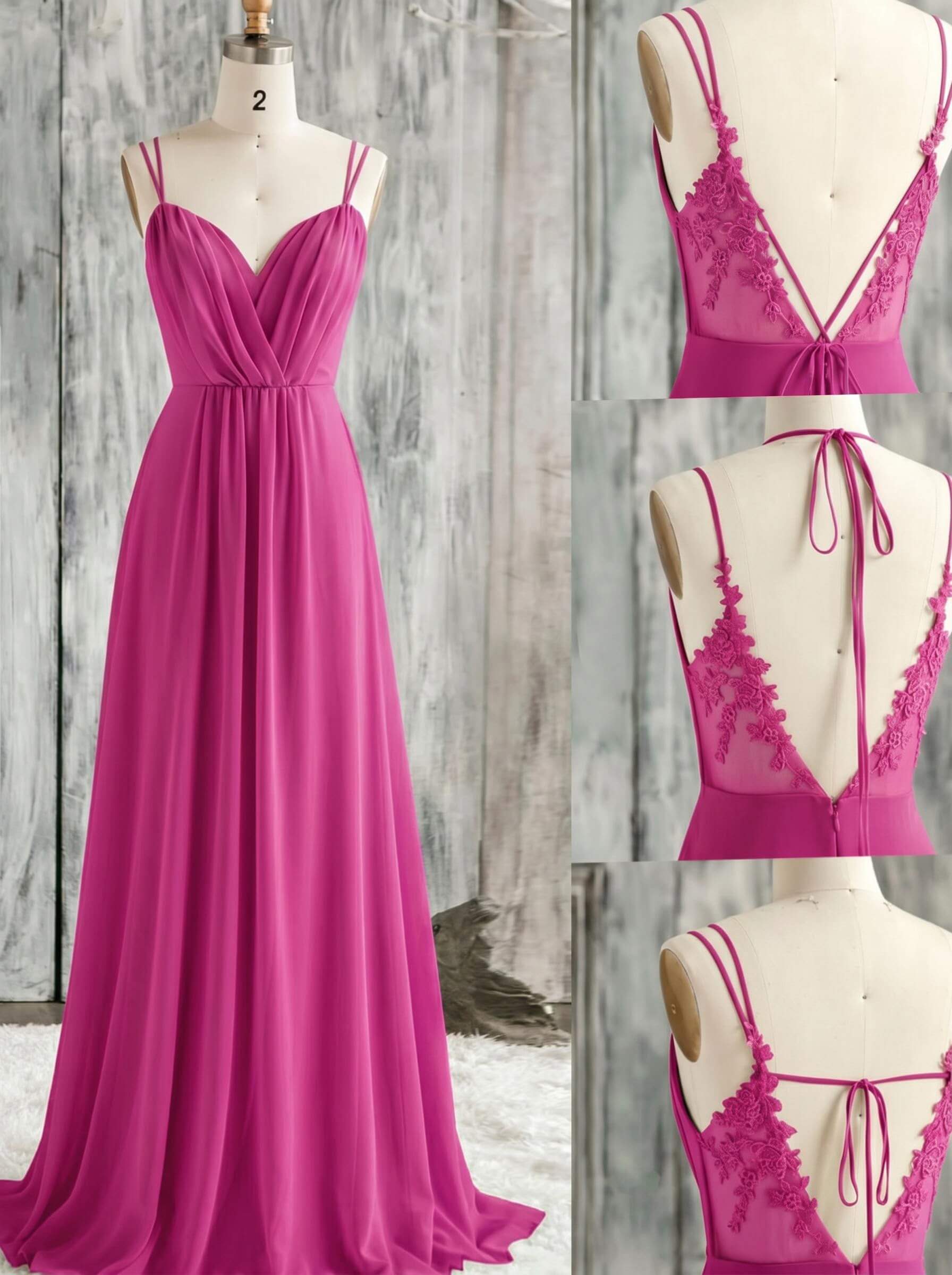 Lace Spaghetti Straps Convertible Bridesmaid Dresses (3 Styles To Wear), product image 115