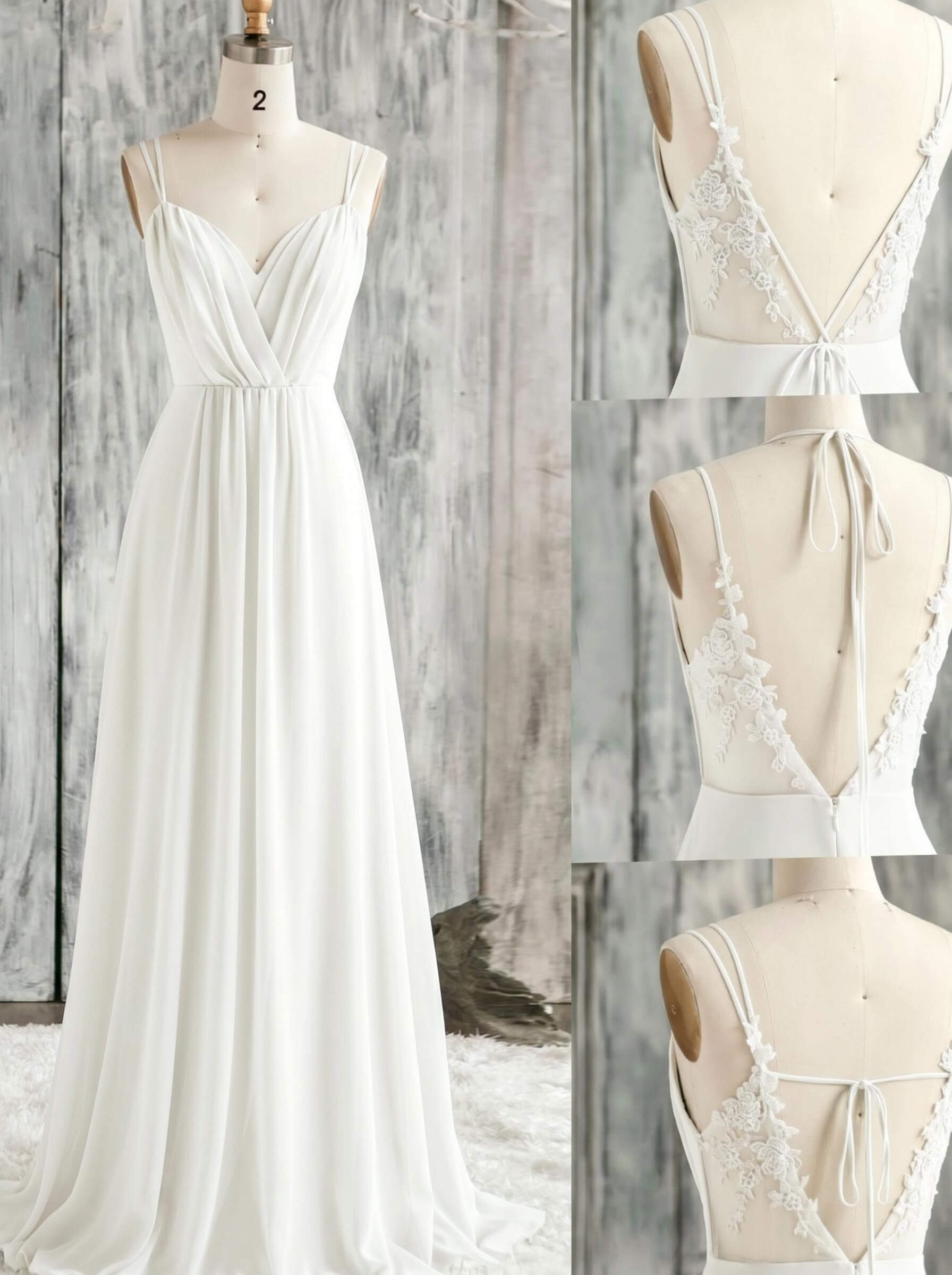 Lace Spaghetti Straps Convertible Bridesmaid Dresses (3 Styles To Wear), product image 166
