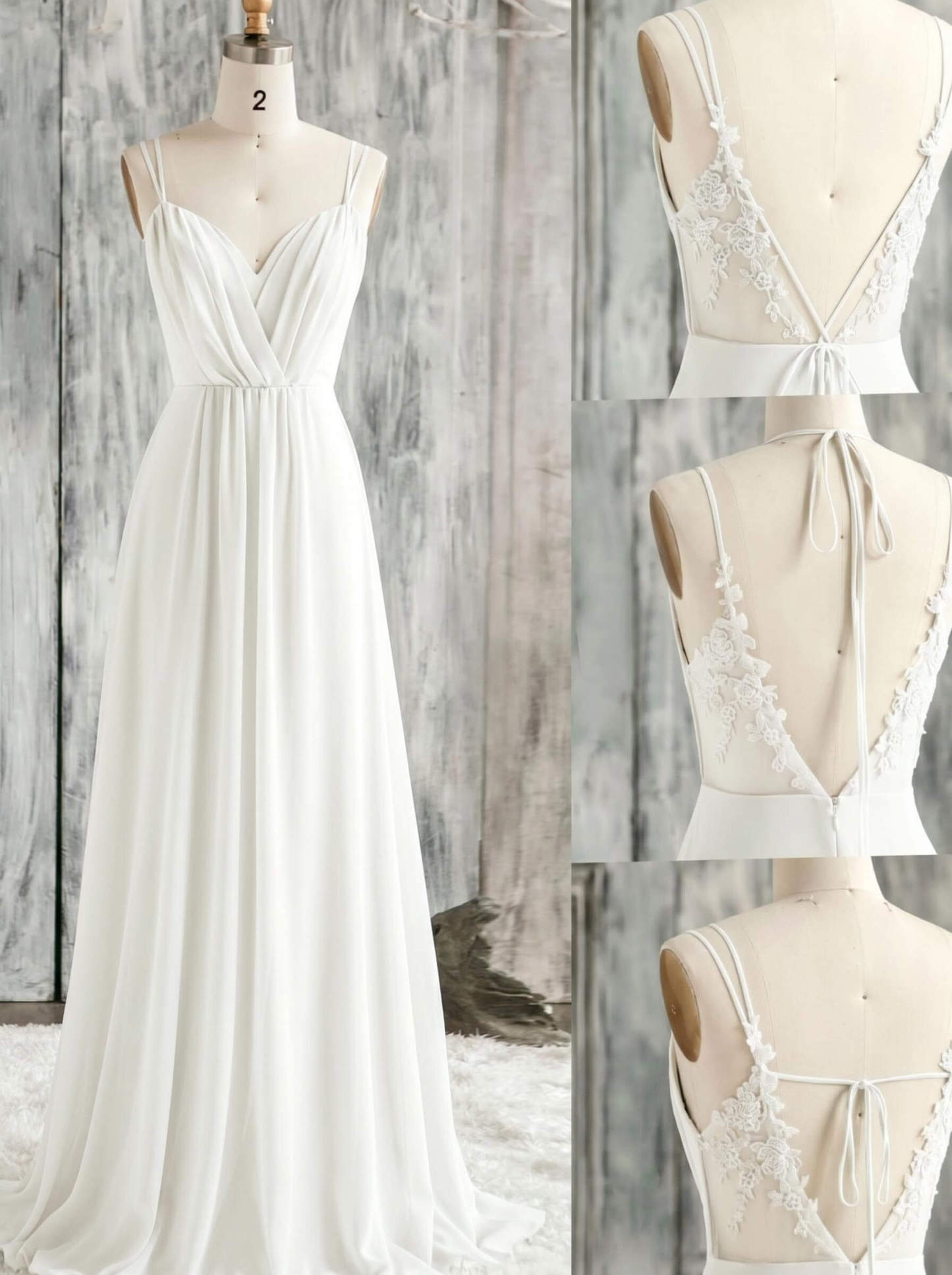 Lace Spaghetti Straps Convertible Bridesmaid Dresses (3 Styles To Wear), product image 166