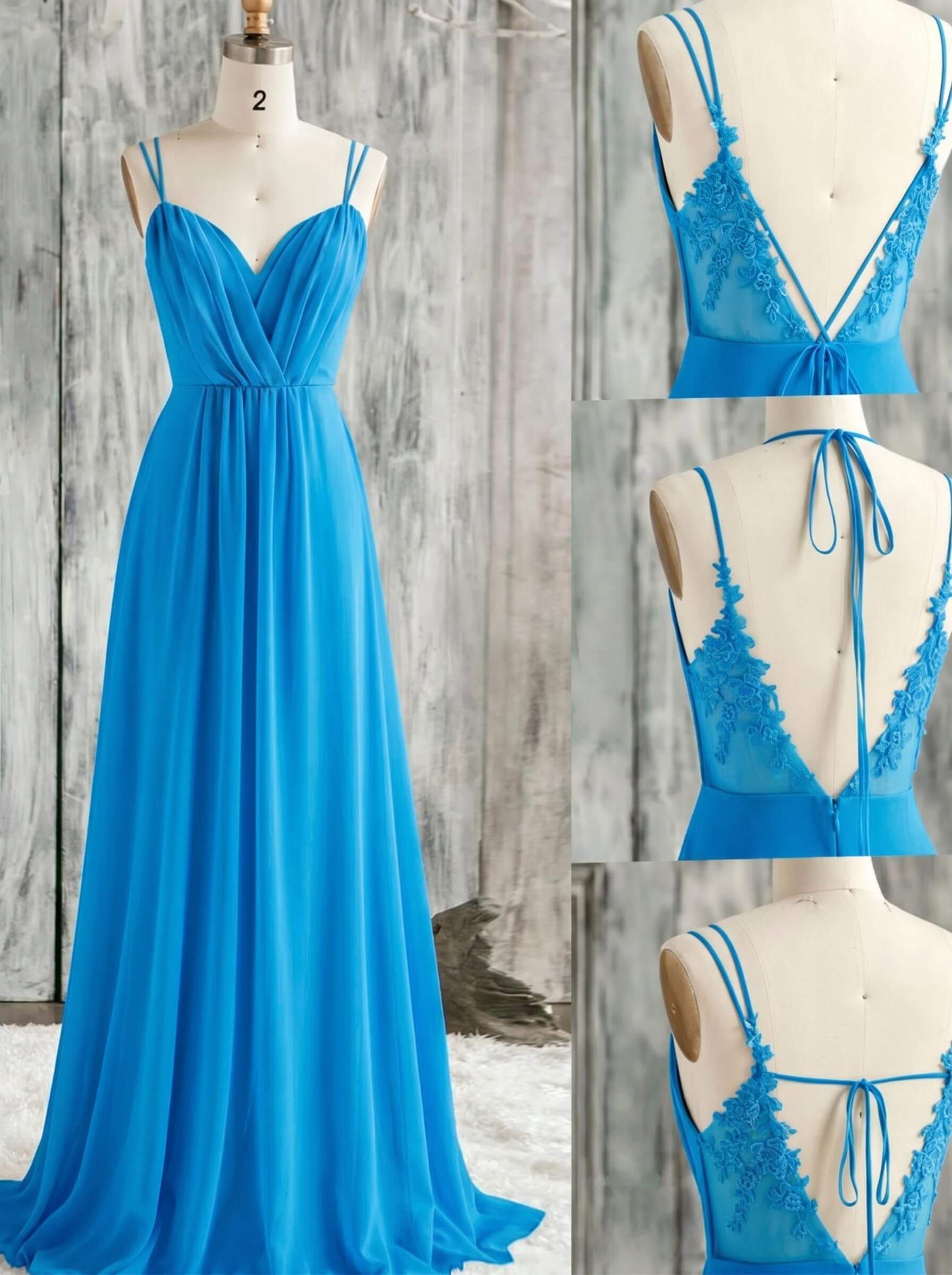 Lace Spaghetti Straps Convertible Bridesmaid Dresses (3 Styles To Wear), product image 25