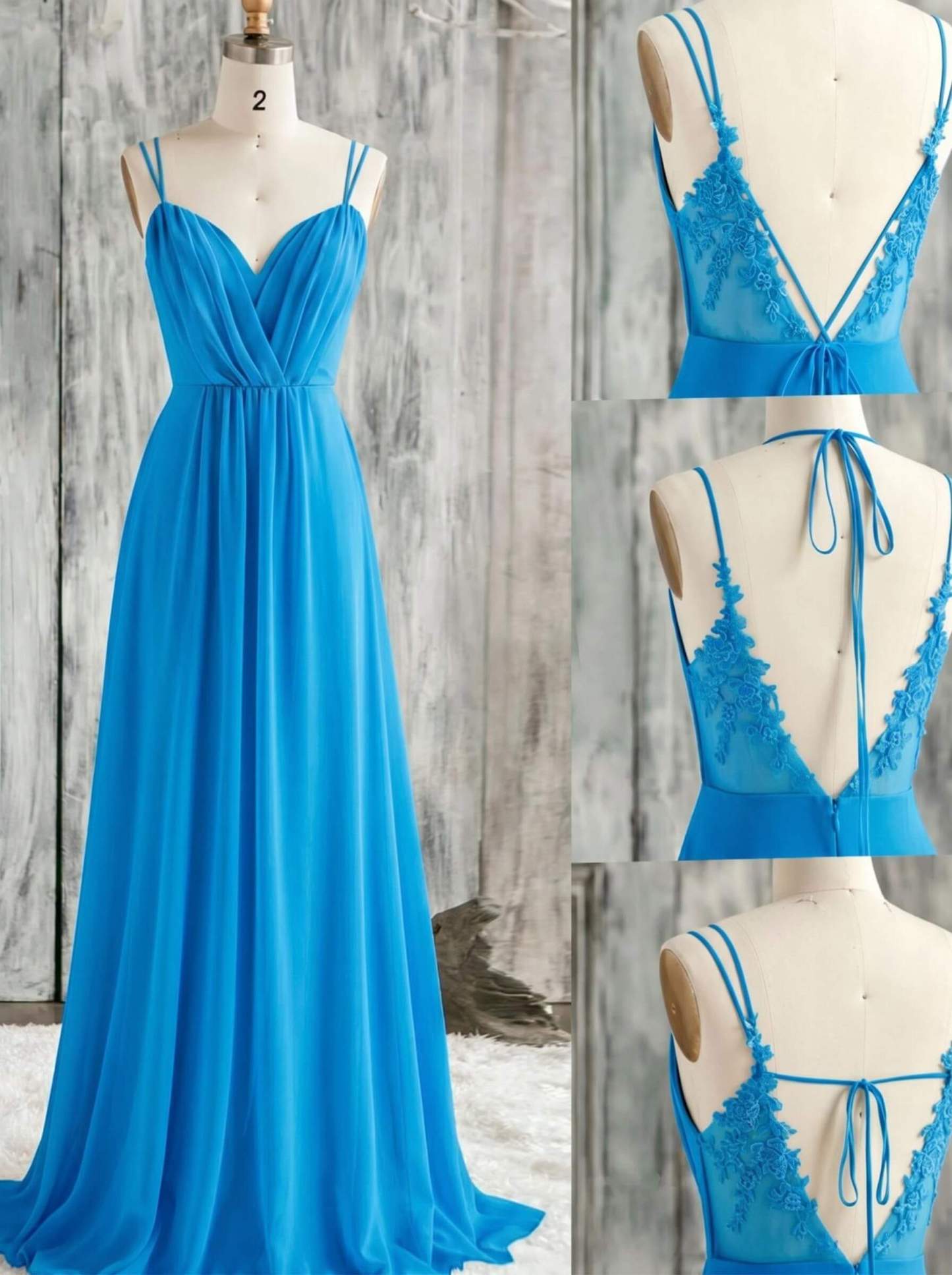 Lace Spaghetti Straps Convertible Bridesmaid Dresses (3 Styles To Wear), product image 25