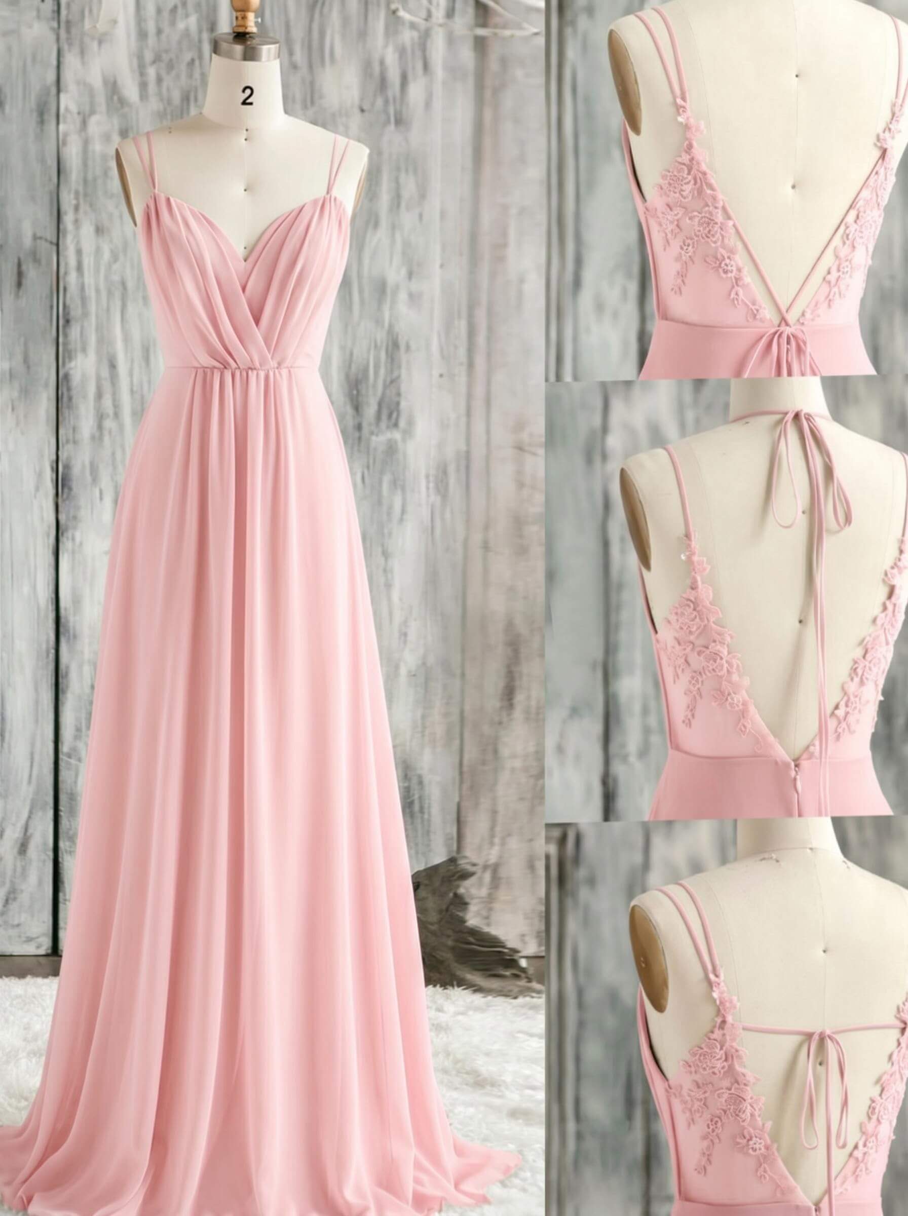 Lace Spaghetti Straps Convertible Bridesmaid Dresses (3 Styles To Wear), product image 70