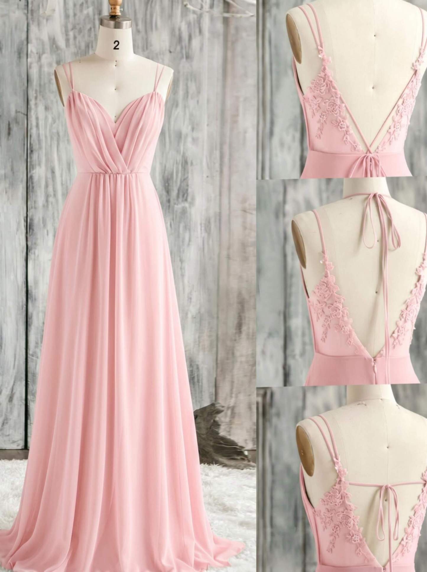 Lace Spaghetti Straps Convertible Bridesmaid Dresses (3 Styles To Wear), product image 70