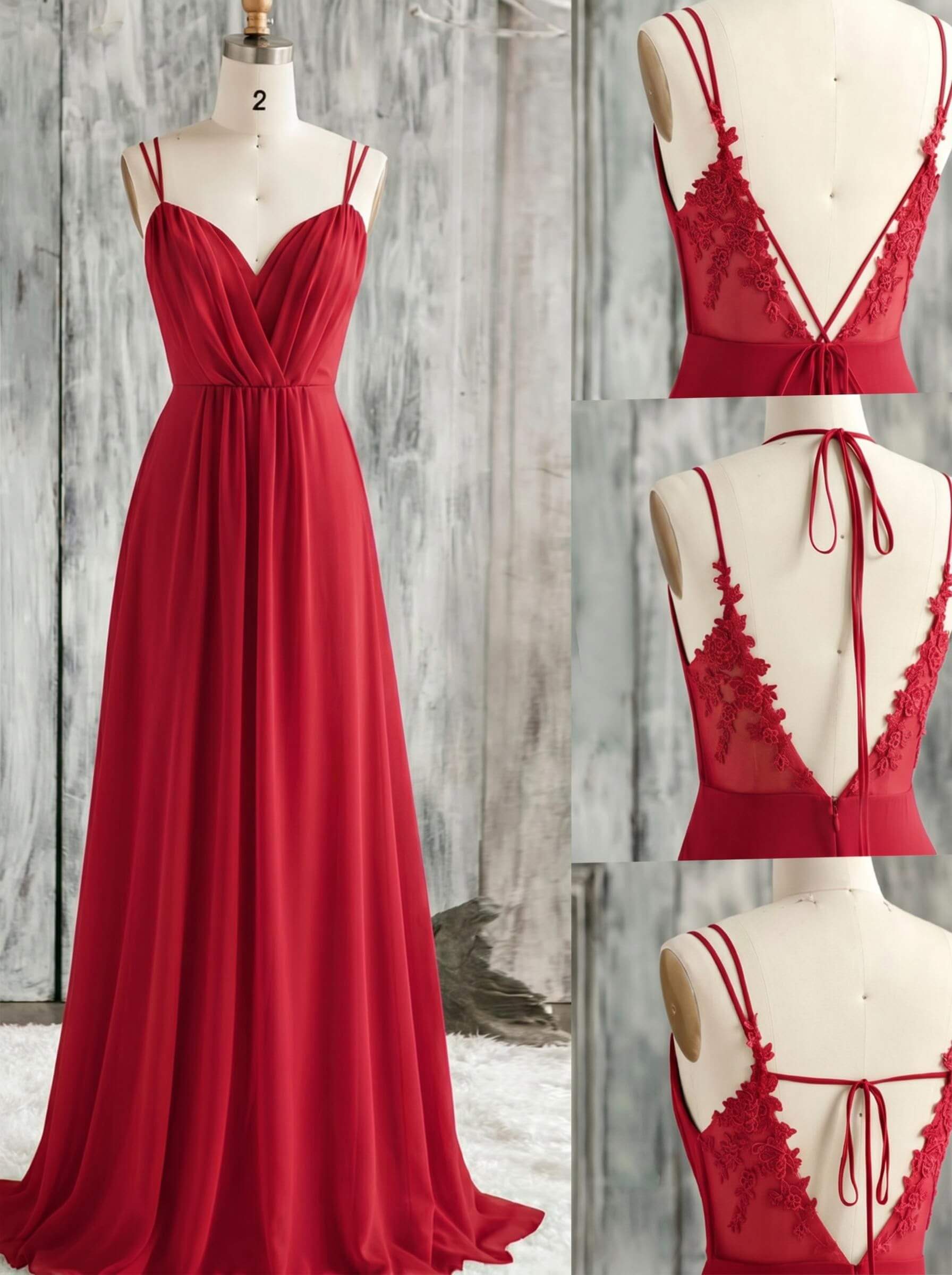 Lace Spaghetti Straps Convertible Bridesmaid Dresses (3 Styles To Wear), product image 52