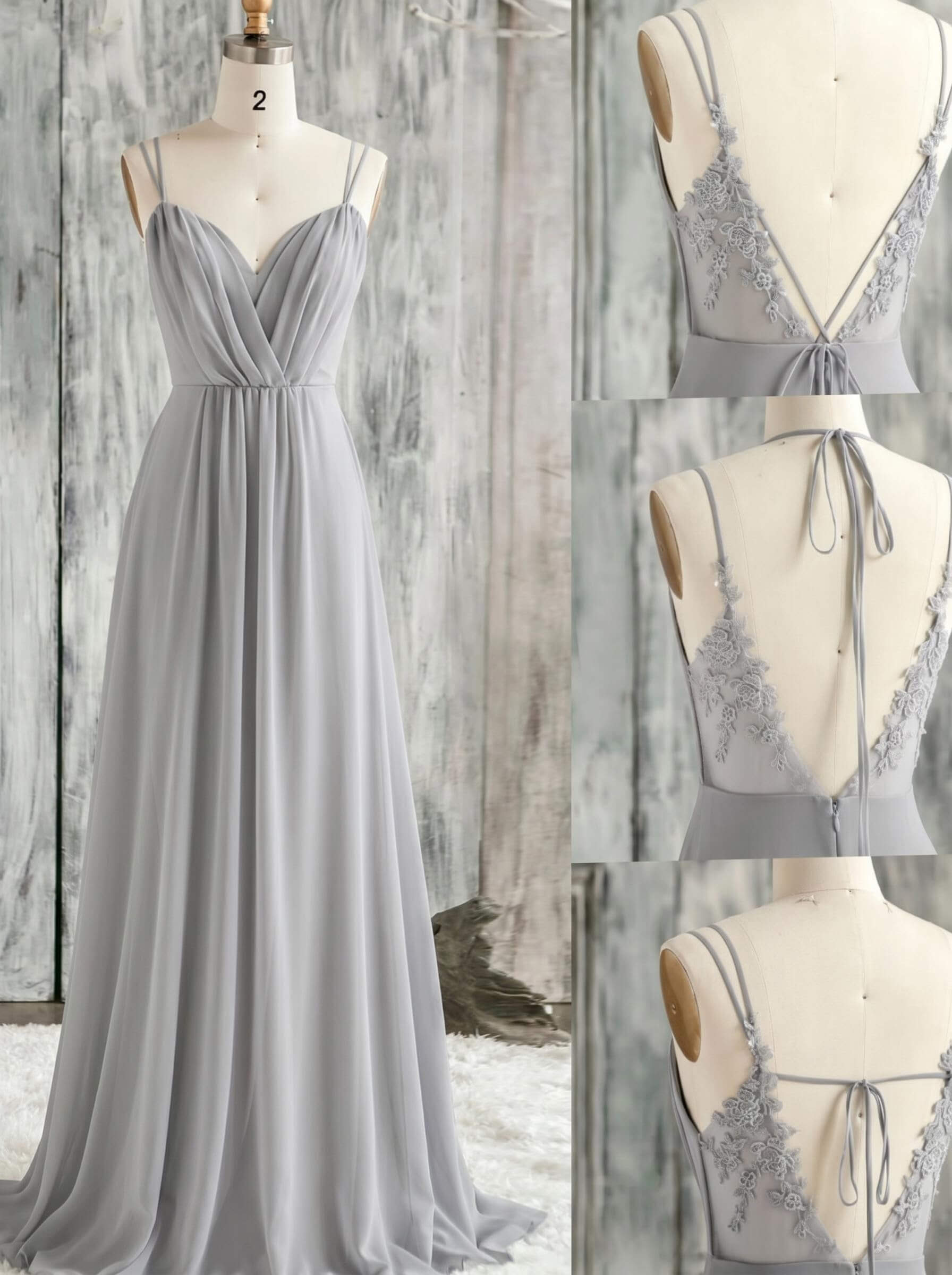 Lace Spaghetti Straps Convertible Bridesmaid Dresses (3 Styles To Wear), product image 172
