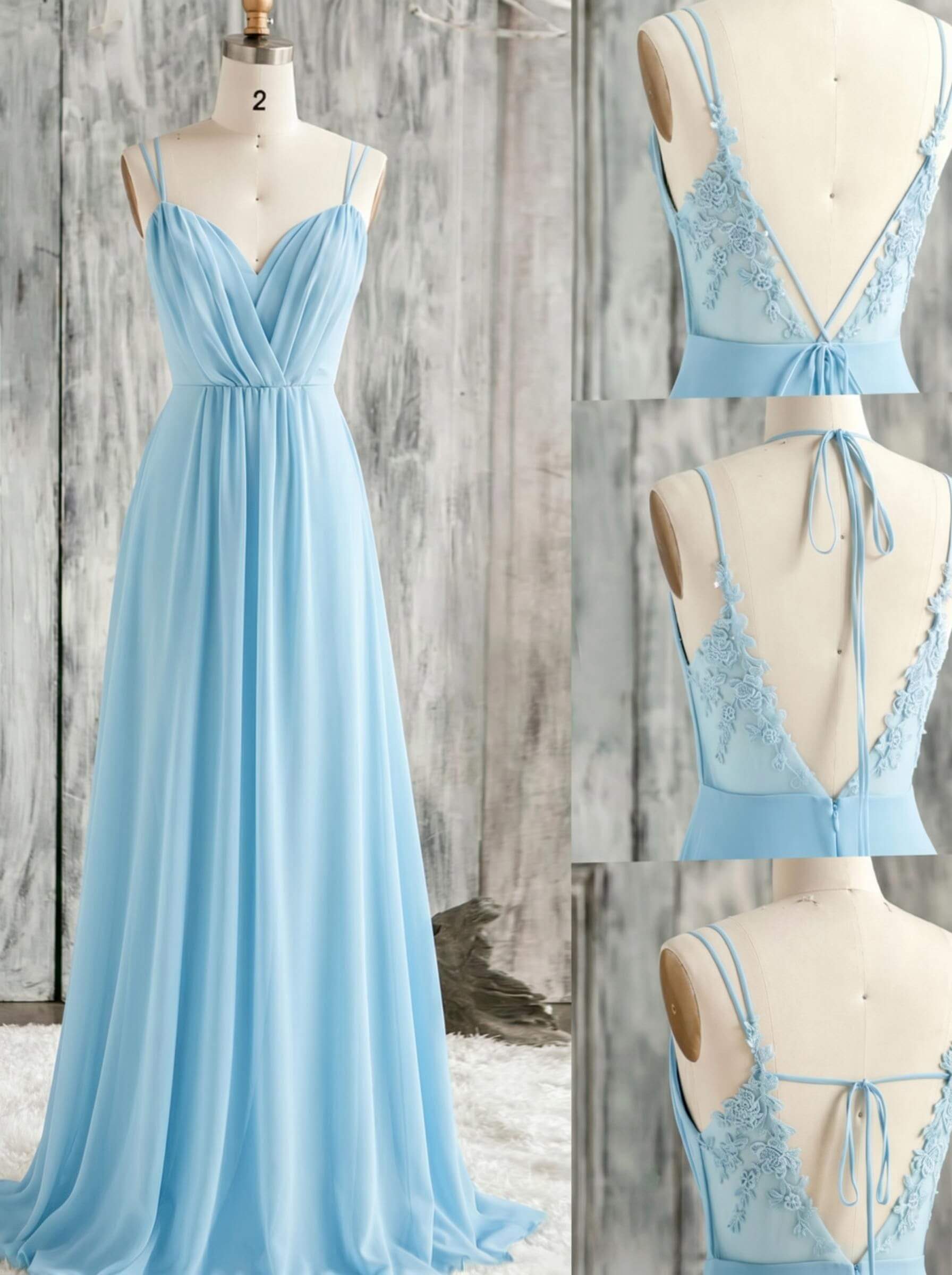 Lace Spaghetti Straps Convertible Bridesmaid Dresses (3 Styles To Wear), product image 34
