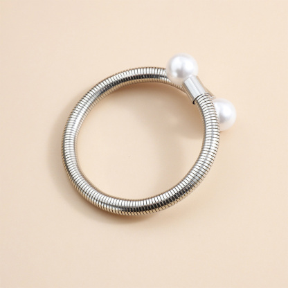 Retro Pearl Bracelet With Double Beads Cuff Bracelets