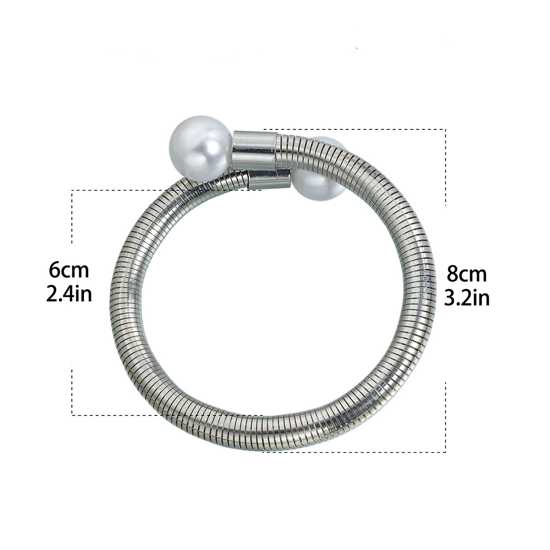 Retro Pearl Bracelet With Double Beads Cuff Bracelets