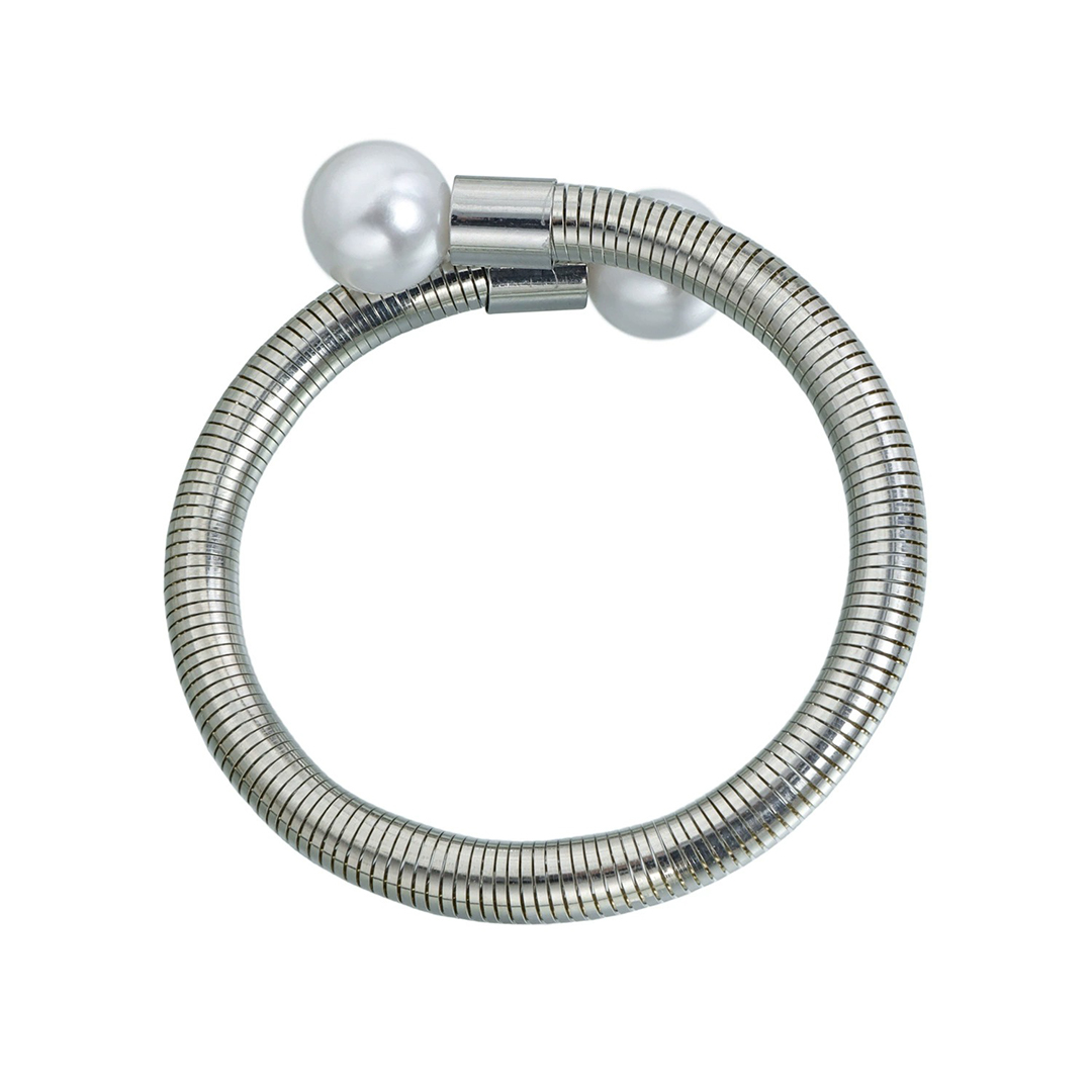 Retro Pearl Bracelet With Double Beads Cuff Bracelets