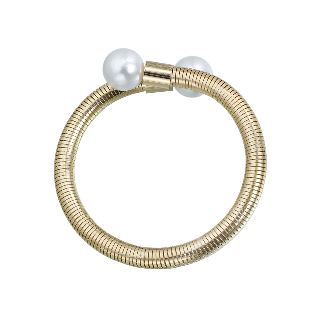 Retro Pearl Bracelet With Double Beads Cuff Bracelets