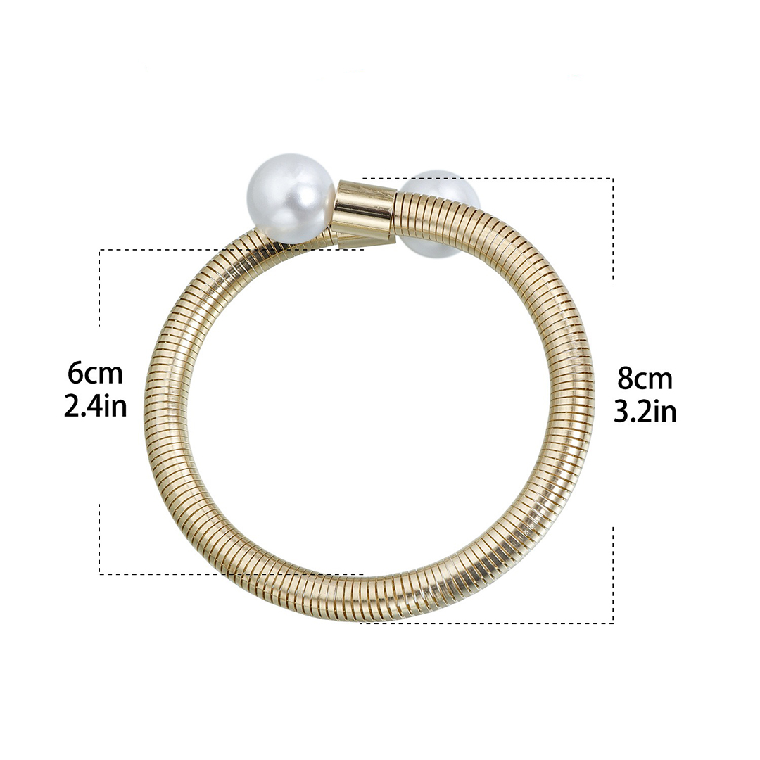 Retro Pearl Bracelet With Double Beads Cuff Bracelets