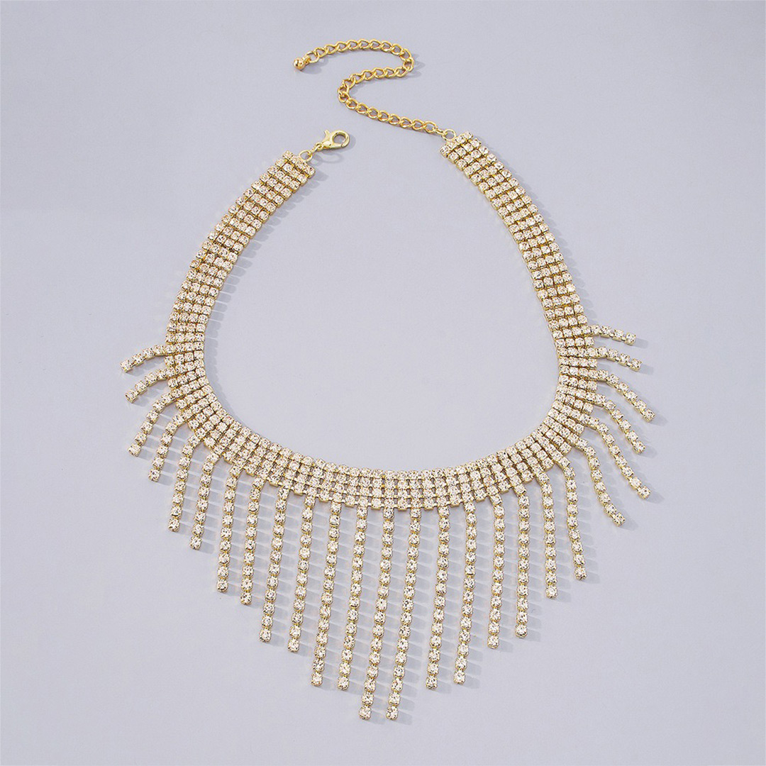 Retro Rhinestone Tassel Necklaces
