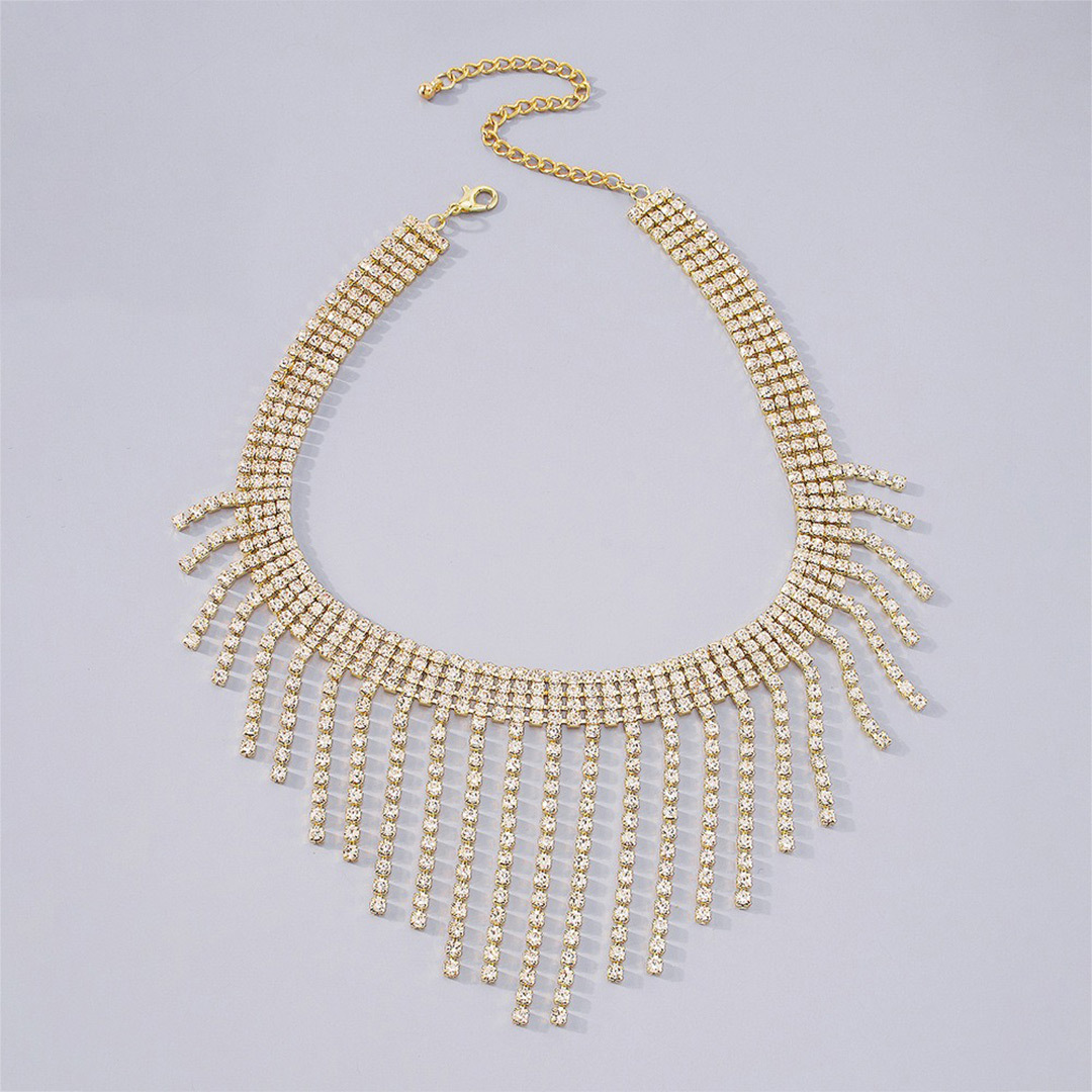 Retro Rhinestone Tassel Necklaces