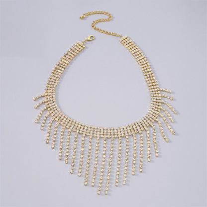 Retro Rhinestone Tassel Necklaces