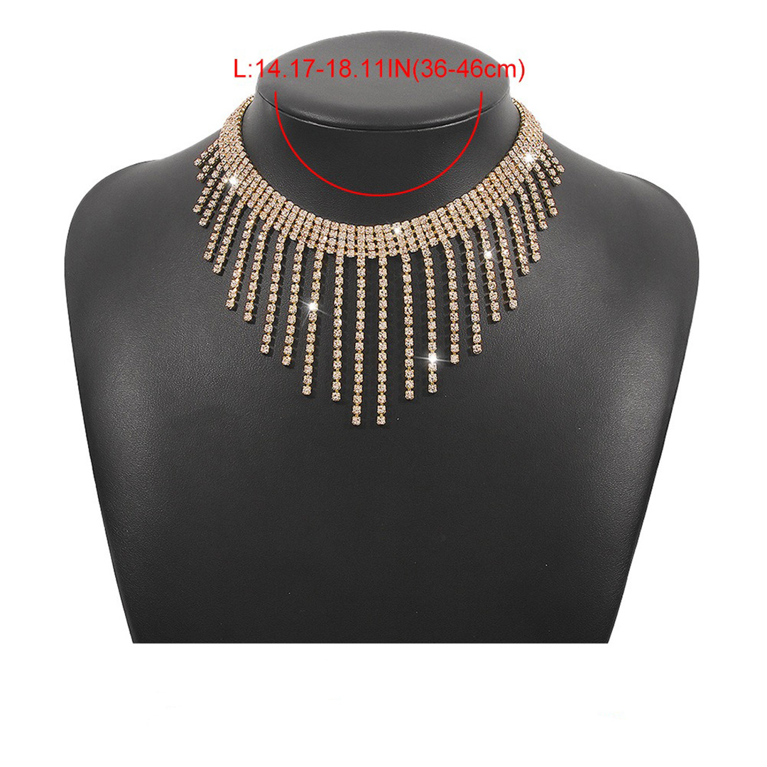 Retro Rhinestone Tassel Necklaces