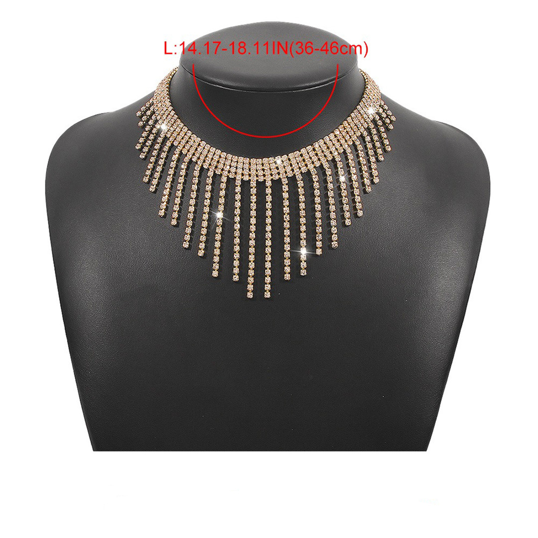 Retro Rhinestone Tassel Necklaces