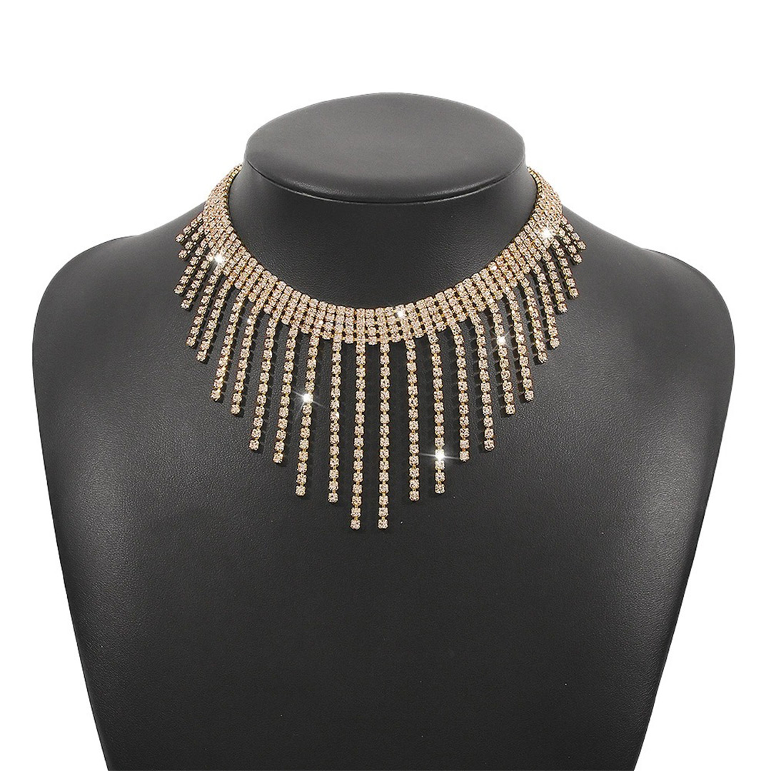 Retro Rhinestone Tassel Necklaces