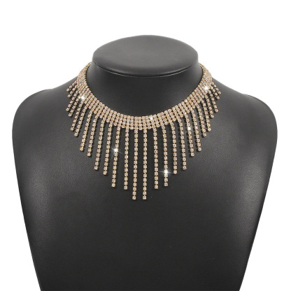 Retro Rhinestone Tassel Necklaces