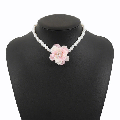 Vintage Camellia Pearl Necklace
