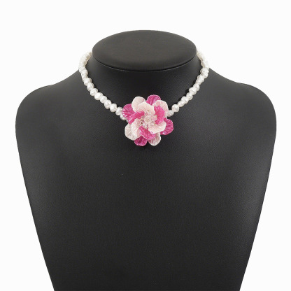 Vintage Camellia Pearl Necklace
