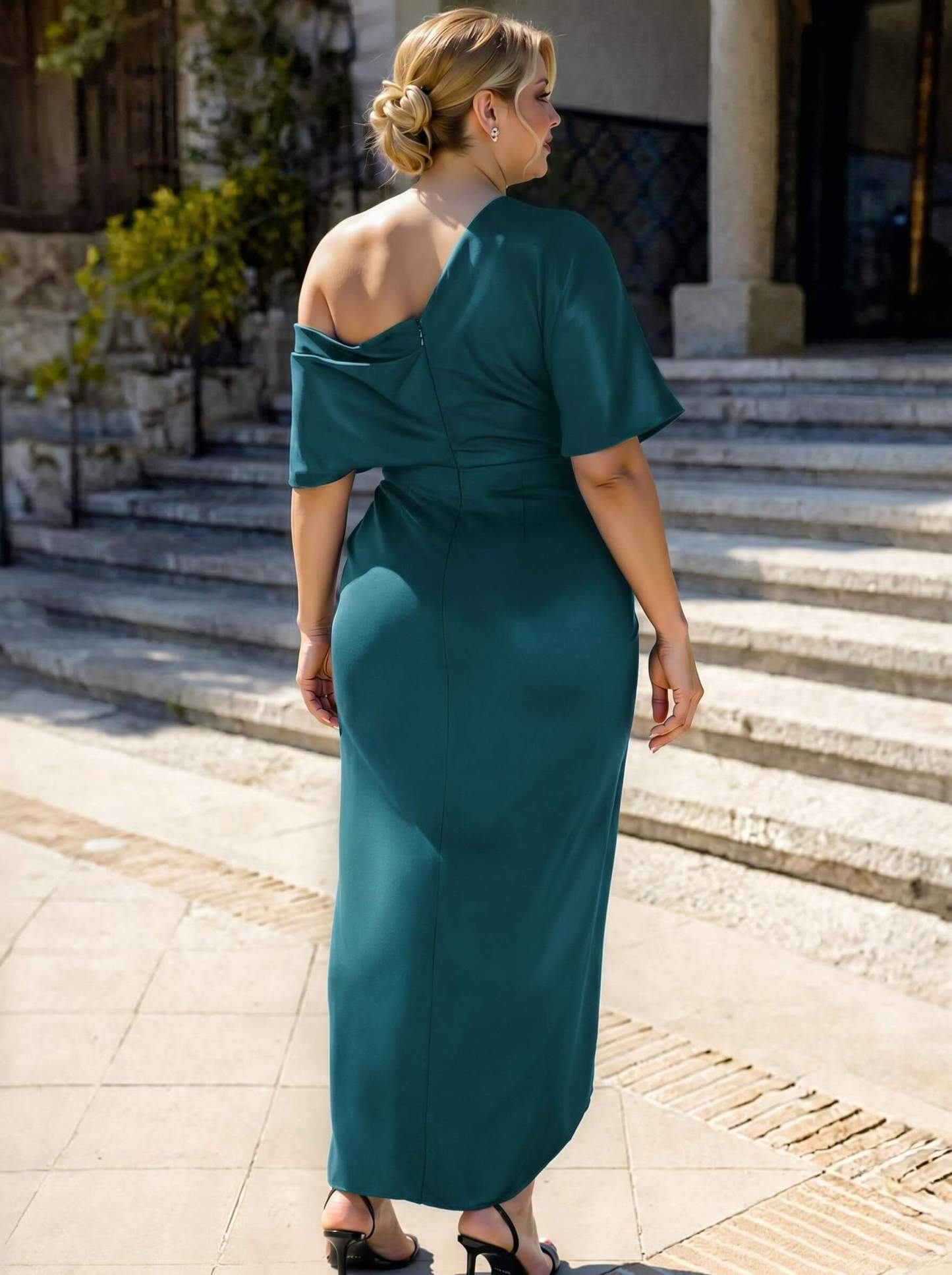 Sheath/Column Asymmetrical Sleeveless Satin Bridesmaid Dresses With Ruffle, product image 363