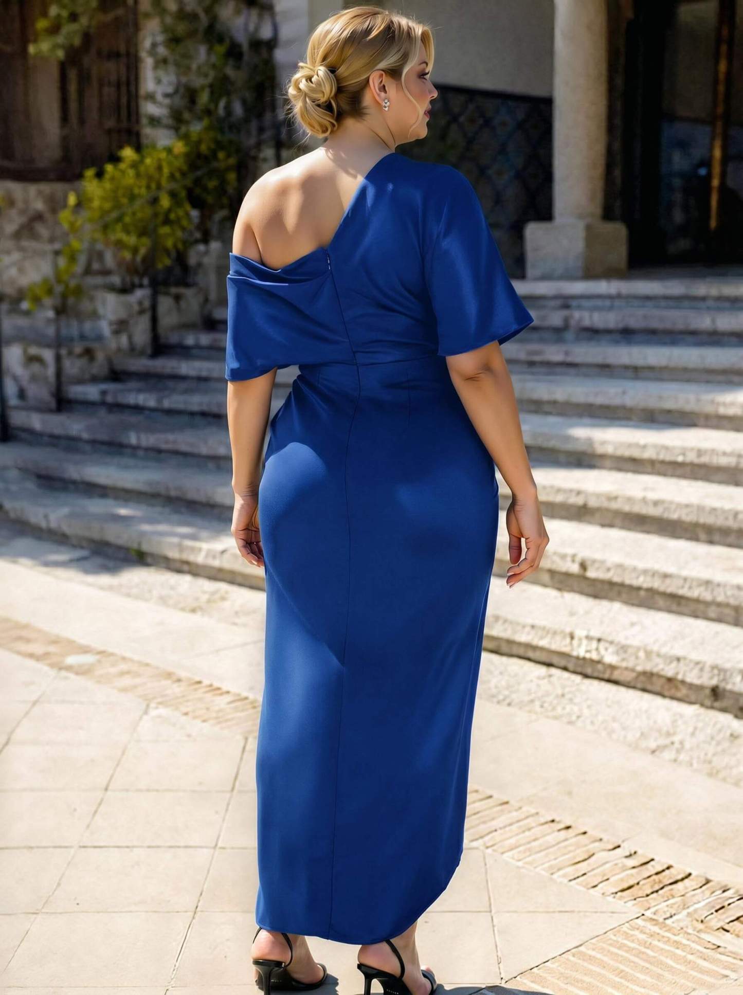 Sheath/Column Asymmetrical Sleeveless Satin Bridesmaid Dresses With Ruffle, product image 283