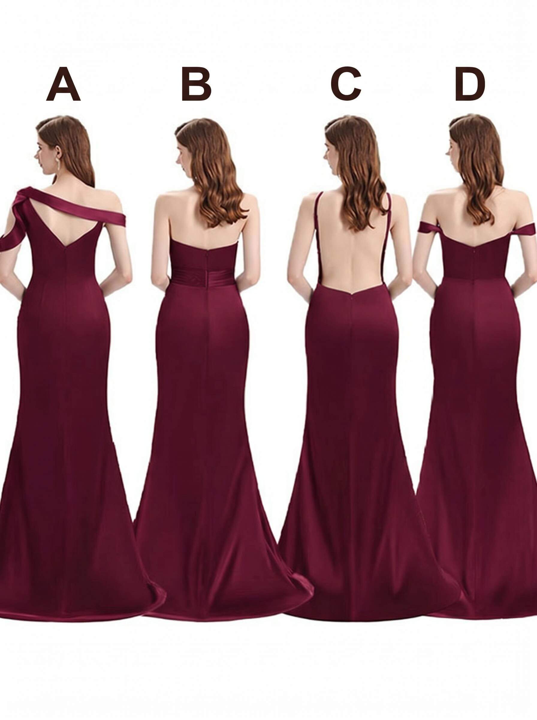 Mermaid Floor-Length Stretch Satin Bridesmaid Dresses With Split Front, product image 15