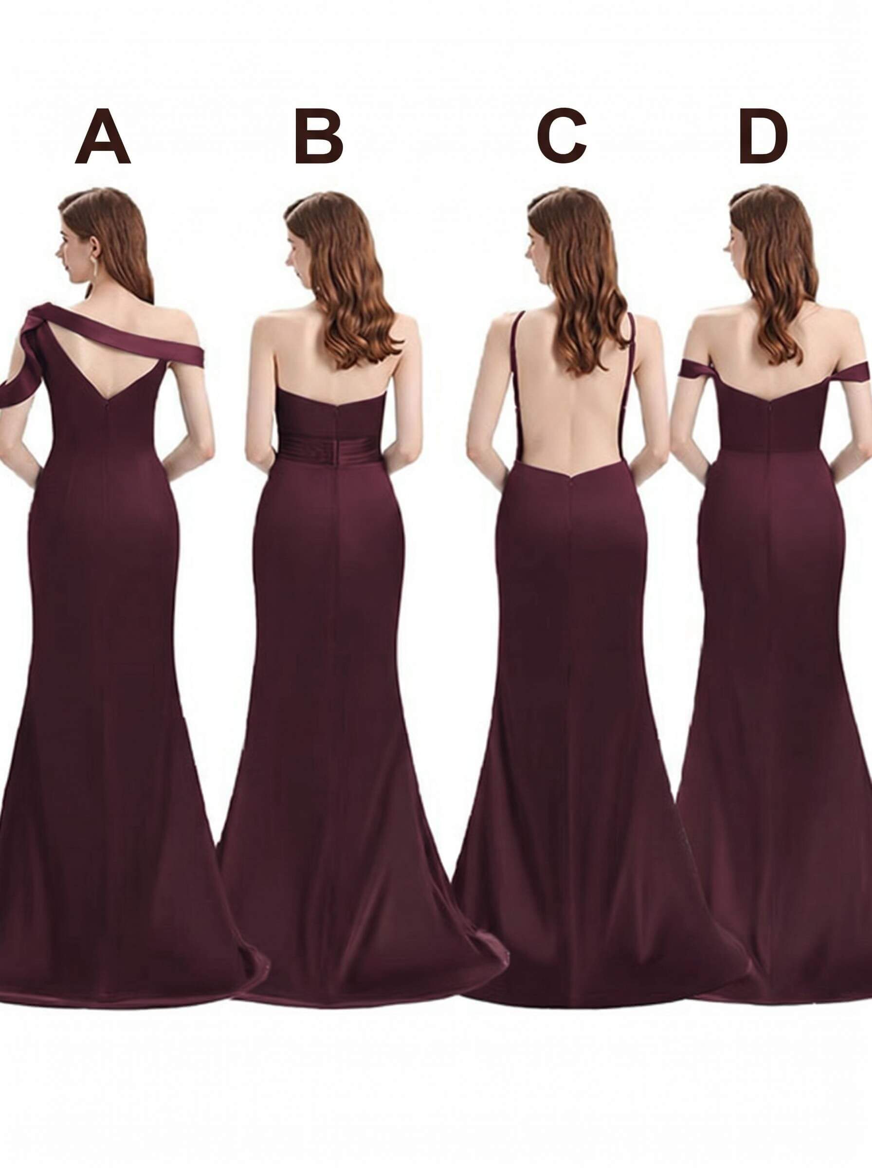 Mermaid Floor-Length Stretch Satin Bridesmaid Dresses With Split Front, product image 103