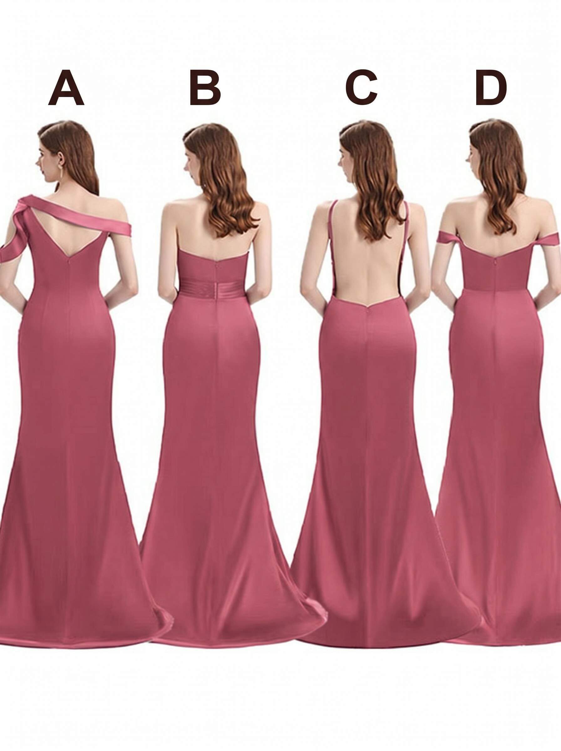 Mermaid Floor-Length Stretch Satin Bridesmaid Dresses With Split Front, product image 105