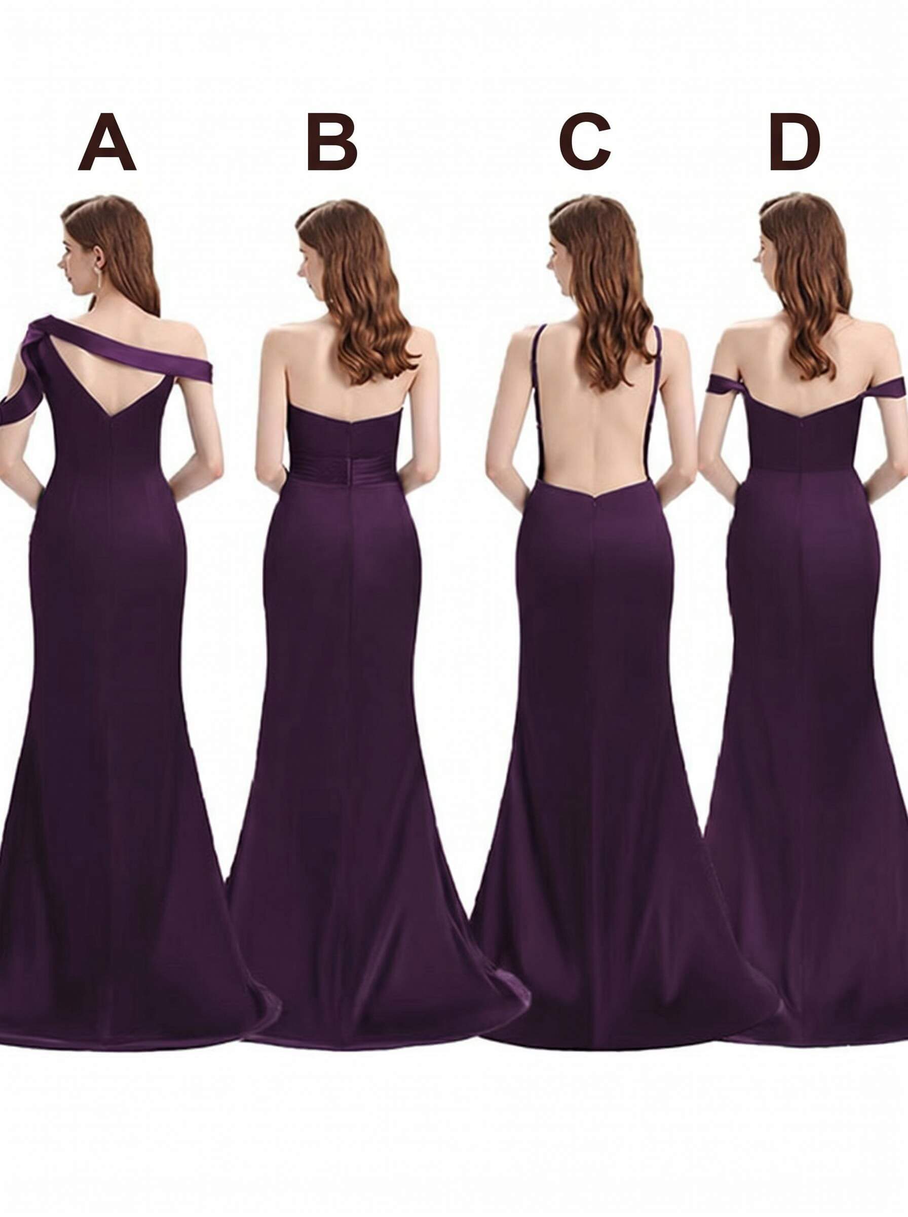 Mermaid Floor-Length Stretch Satin Bridesmaid Dresses With Split Front, product image 41