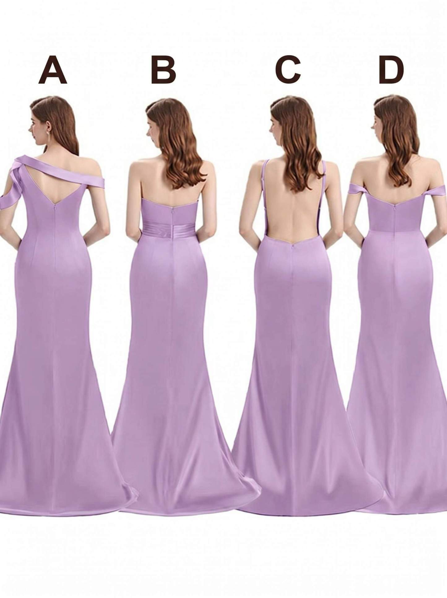 Mermaid Floor-Length Stretch Satin Bridesmaid Dresses With Split Front, product image 53