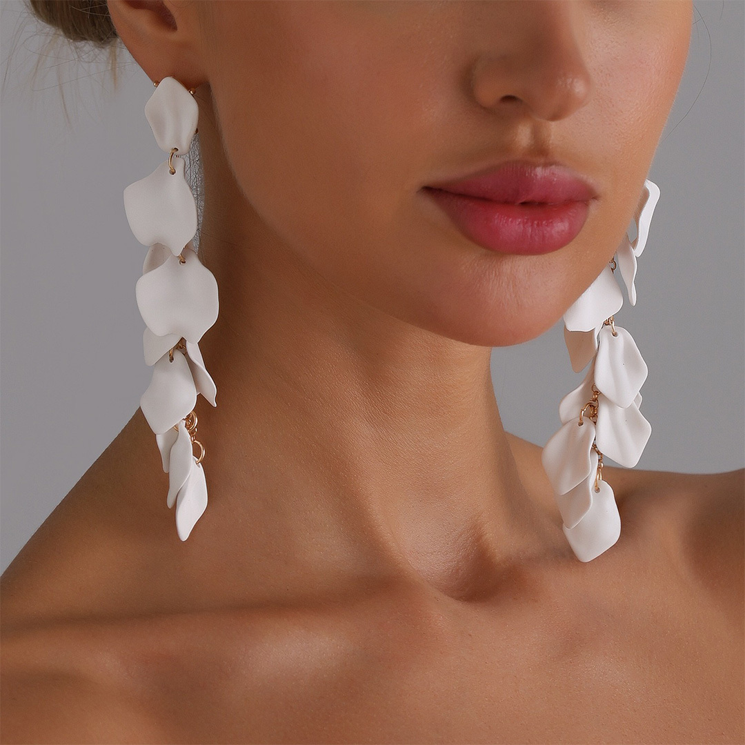 Elegant Colorful Petals Dangle Earrings