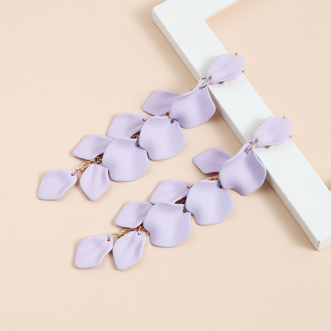 Elegant Colorful Petals Dangle Earrings