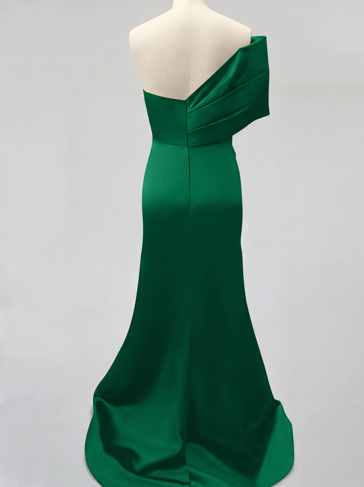 One-Shoulder Sleeveless Sweep Train Satin Bridesmaid Dresses With Split Front, product image 87