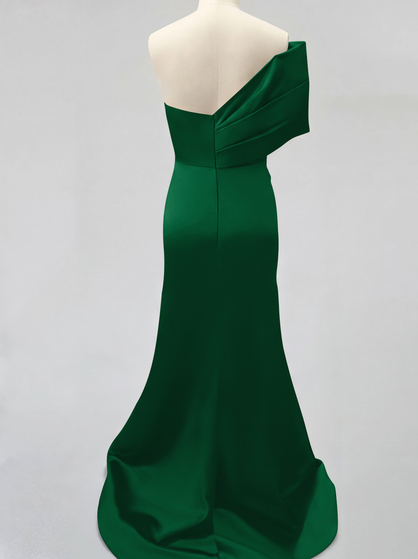 One-Shoulder Sleeveless Sweep Train Satin Bridesmaid Dresses With Split Front, product image 99