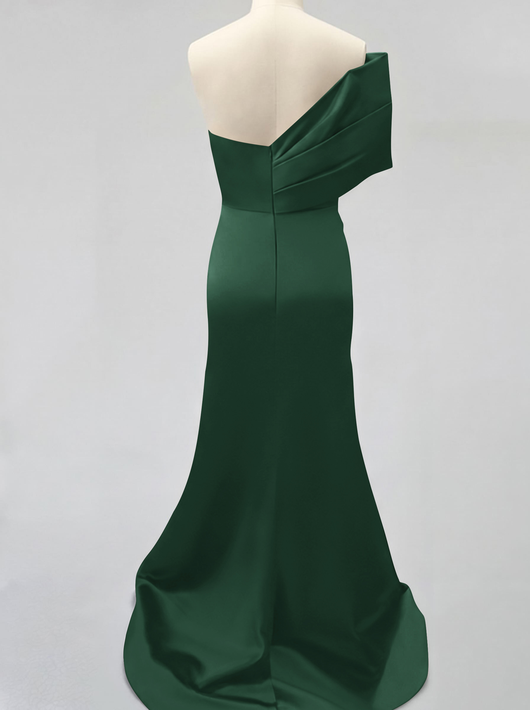 One-Shoulder Sleeveless Sweep Train Satin Bridesmaid Dresses With Split Front, product image 85