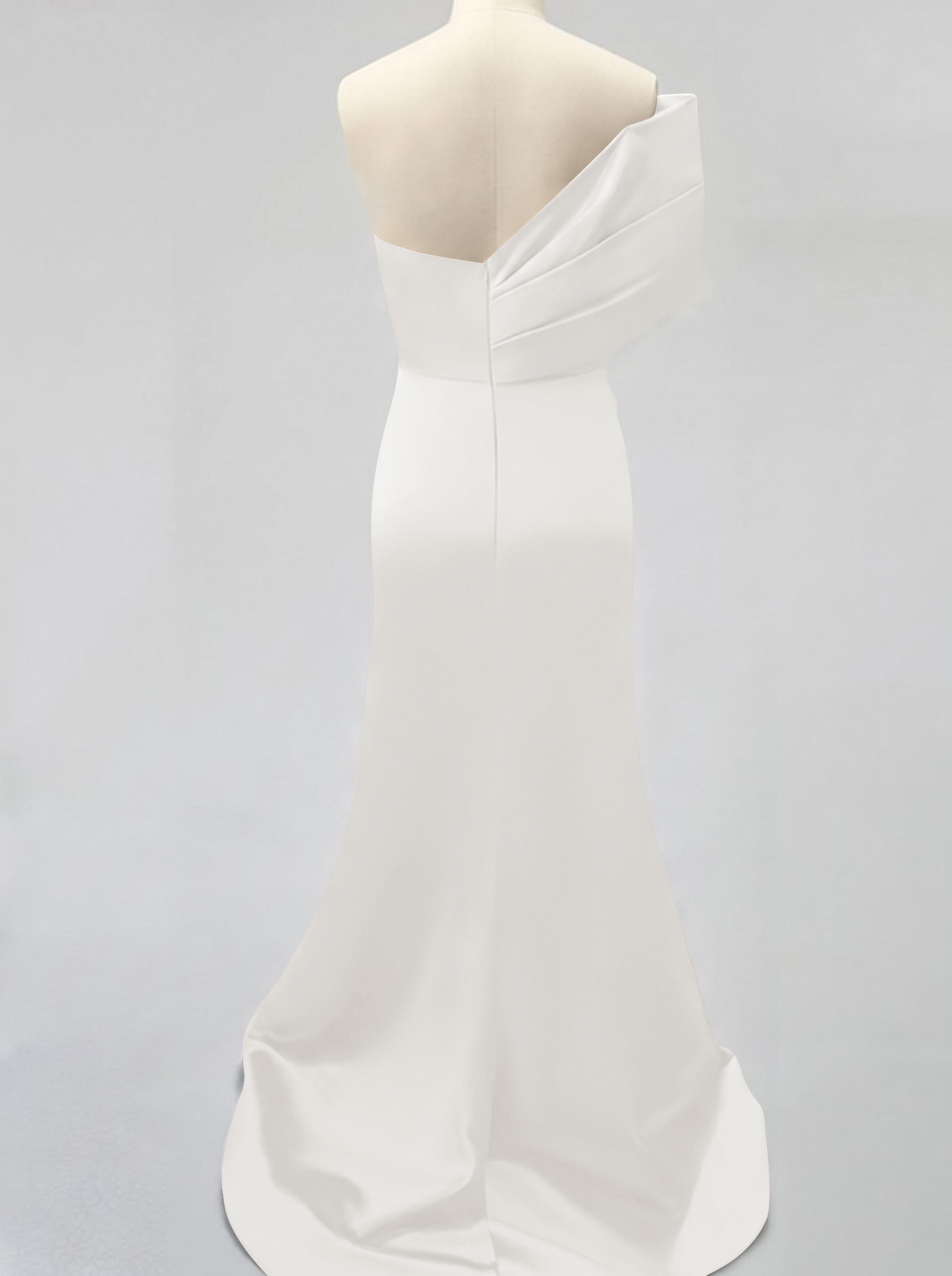 One-Shoulder Sleeveless Sweep Train Satin Bridesmaid Dresses With Split Front, product image 125