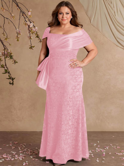 Elegant Mermaid Beading Lace Mother Of The Bride Dresses With Unremovable Satin Wrap, product image 50