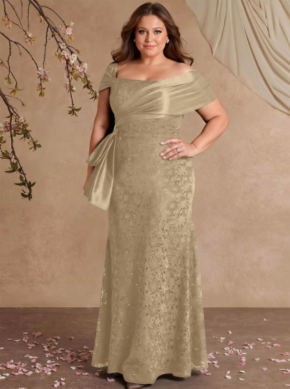 Elegant Mermaid Beading Lace Mother Of The Bride Dresses With Unremovable Satin Wrap, product image 12