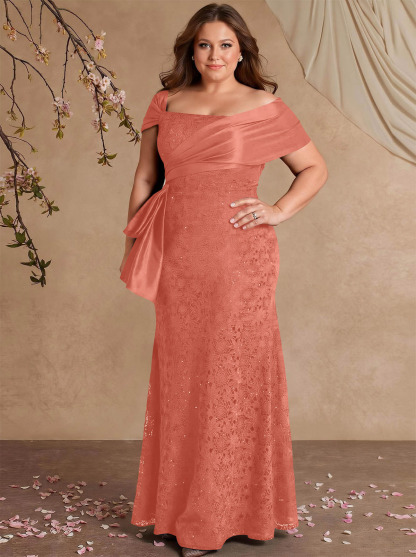 Elegant Mermaid Beading Lace Mother Of The Bride Dresses With Unremovable Satin Wrap, product image 46